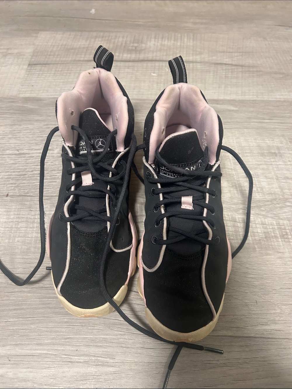Jordan Women’s Black and Light Pink Athletic High-Tops